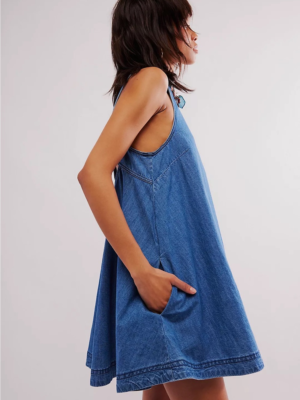 Free People Susie Denim Mini Dress - Picture 2 of 6